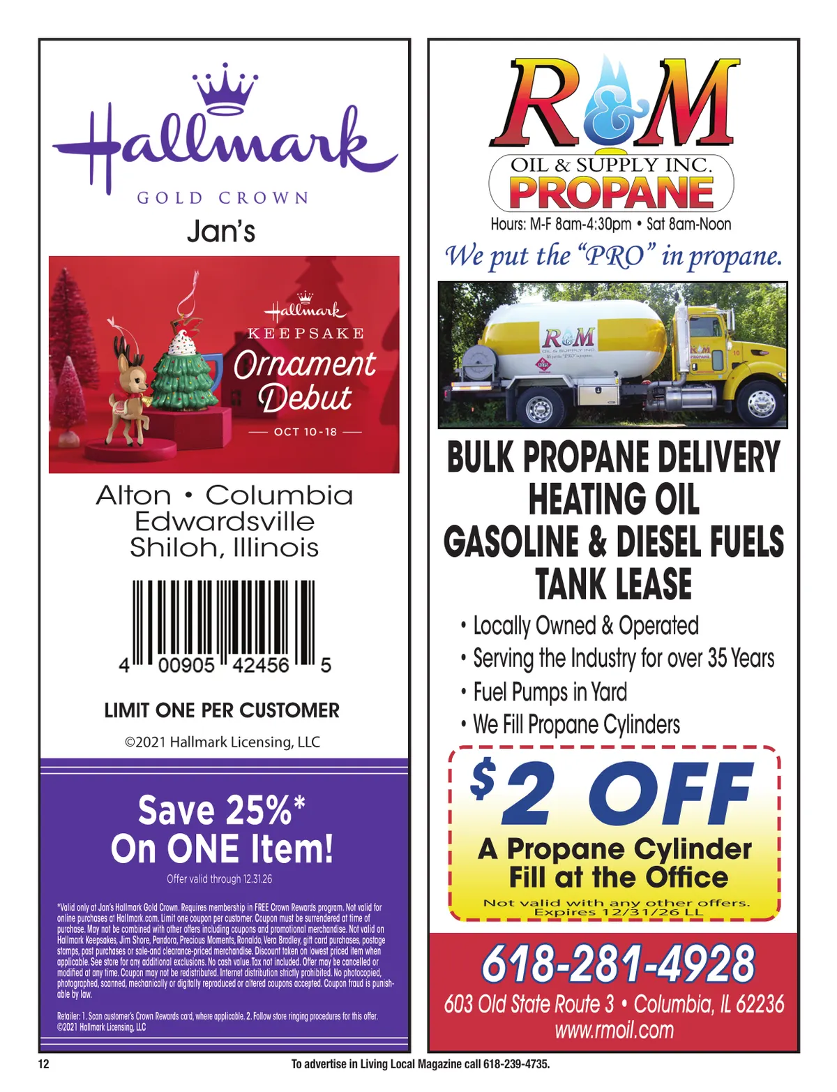 Living Local Holiday 2026, Monroe County / Randolph County edition, page 12